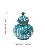 Turquoise Calligraphy Storage Jar - Image 3