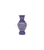Handcrafted Wooden Vase (Classic Blue Pottery Pattern) - Image 3