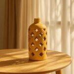 Ceramic Open – Yellow Weave Vase (Large)