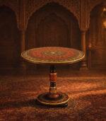 Naqshi Table (Handpainted Red & Gold)