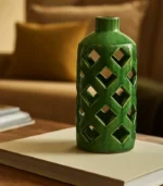 Ceramic Open Green Weave Vase (Medium)