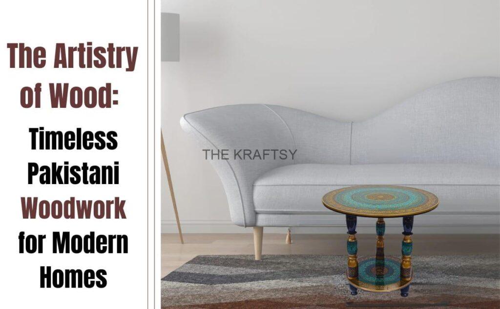 Wooden table in modern room