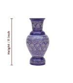 Handcrafted Wooden Vase (Classic Blue Pottery Pattern) - Image 4
