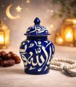 Peacefull Calligraphy Storage Jar Blue