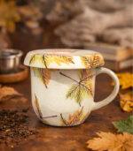 AUTUMN LEAF MUG WITH LID