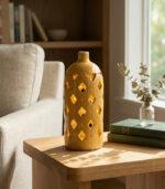 Ceramic Open Yellow Weave Vase (Large)