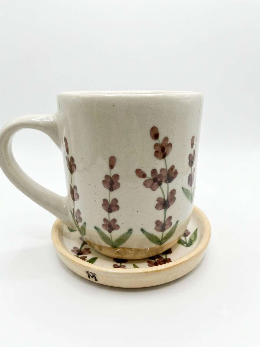 1788932997176 Lavender Mug With Coaster - Image 1