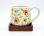 Buttercup Mug with Mahogany Coaster